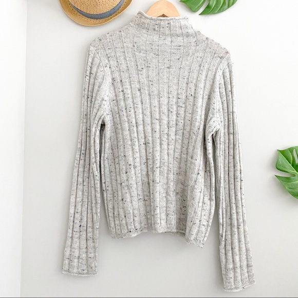 Madewell Sweaters - MADEWELL Gray Mockneck Ribbed Pullover Sweater